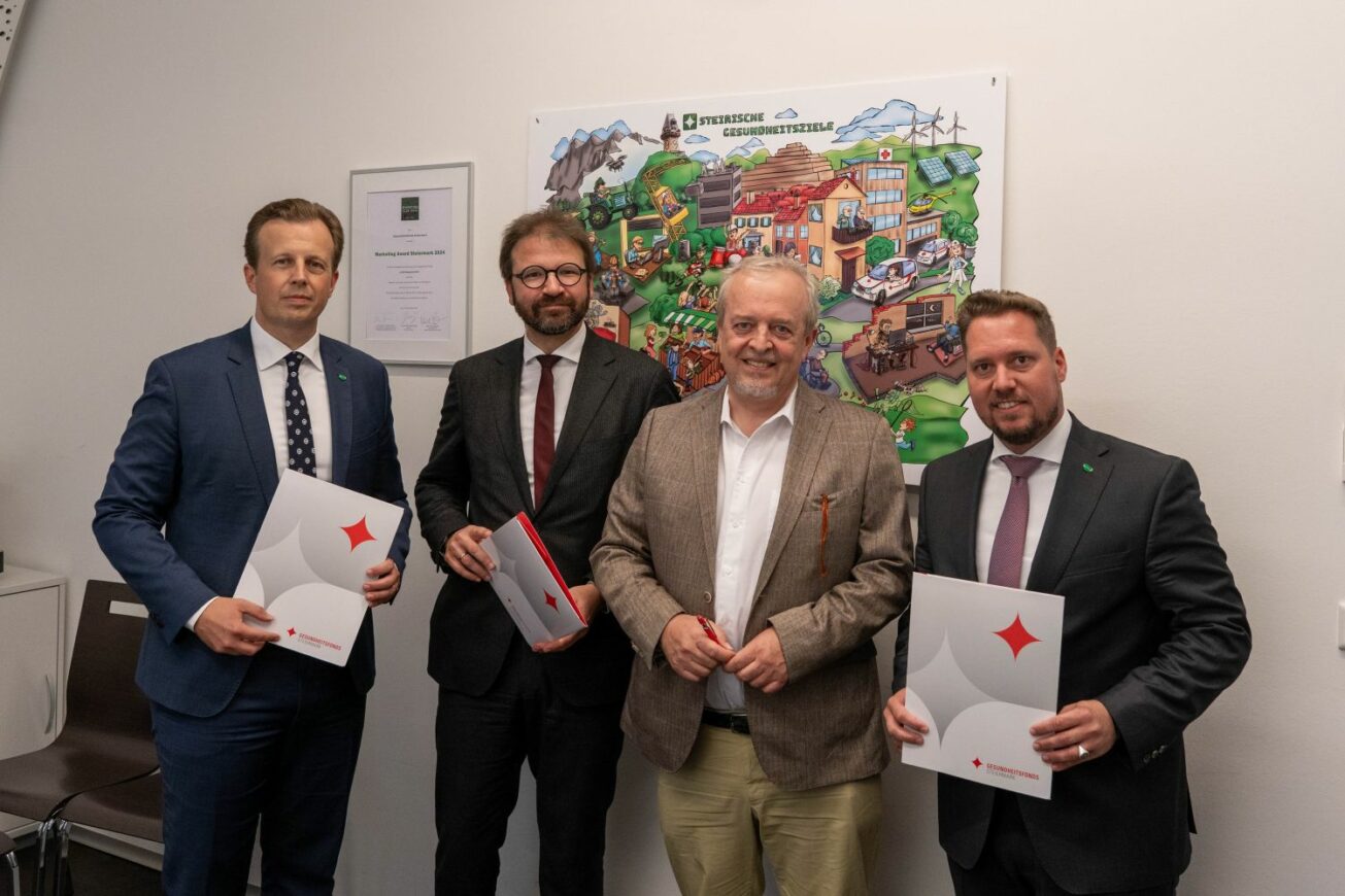 Landesrat Karlheinz Kornhäusl, Herwig Ostermann, Michael Thalhammer und Klubobmann Marco Triller
